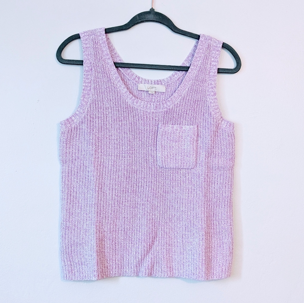 LOFT Ribbed Pocket Sweater Tank